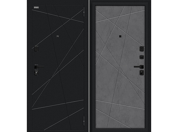 ДC Bravo Граффити-5/SBlack Букле черное/Slate Art 205*86 Левая