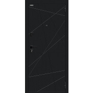 Дверь входная Граффити-5/SBlack Букле черное/Slate Art, 2 замка, с ночной задвижкой