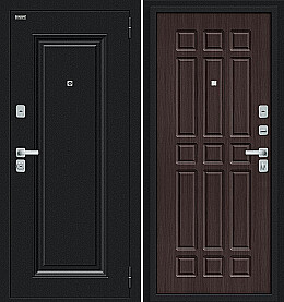 Дверь входная Мило МФ/BChrome Букле черное/Wenge Melinga, 2 замка