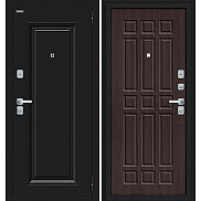 Дверь входная Мило МФ/BChrome Букле черное/Wenge Melinga, 2 замка, с ночной задвижкой