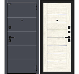 Дверь входная Прайм/SBlack Graphite Shell/Nordic Oak, 2 замка, с ночной задвижкой