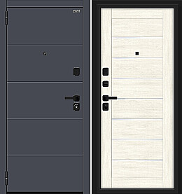 Дверь входная Прайм/SBlack Graphite Shell/Nordic Oak, 2 замка