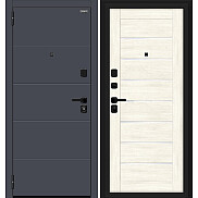 Дверь входная Прайм/SBlack Graphite Shell/Nordic Oak, 2 замка, с ночной задвижкой