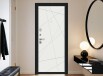 Дверь входная Граффити-5 Букле черное/Super White, 2 замка, с ночной задвижкой