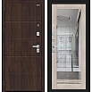 Дверь входная Флэт/BChrome Almon/Cappuccino Melinga, с зеркалом, 2 замка
