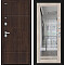 Дверь входная Флэт/BChrome Almon/Cappuccino Melinga, с зеркалом, 2 замка, с ночной задвижкой