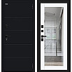 Дверь входная Флэт/SBlack Black Shell/White Silk, с зеркалом, 2 замка, с ночной задвижкой
