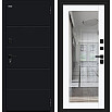 Дверь входная Флэт/SBlack Black Shell/White Silk, с зеркалом, 2 замка, с ночной задвижкой