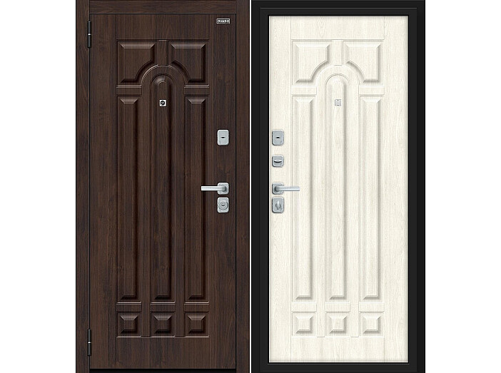 Дверь входная Форт/BChrome Almon/Nordic Oak, 2 замка, с ночной задвижкой