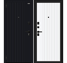 Дверь входная Граффити-32/SBlack Black Shell/White Pro, 2 замка, с ночной задвижкой