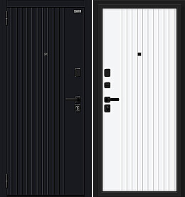 Дверь входная Граффити-32/SBlack Black Shell/White Pro, 2 замка