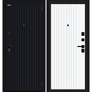 Дверь входная Граффити-32/SBlack Black Shell/White Pro, 2 замка, с ночной задвижкой