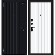 Дверь входная Граффити-32/SBlack Black Shell/White Pro, 2 замка, с ночной задвижкой