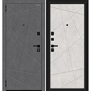 Дверь входная Граффити-5/Sblack Bravo R Slate Art/Look Art, 2 замка, с ночной задвижкой