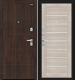 Дверь входная Прайм/BChrome Almon/Cappuccino Melinga, 2 замка
