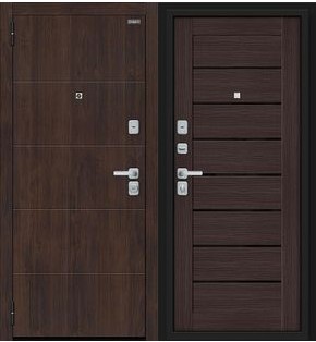 Дверь входная Прайм/BChrome Almon/Wenge Melinga, 2 замка, с ночной задвижкой