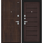 Дверь входная Прайм/BChrome Almon/Wenge Melinga, 2 замка, с ночной задвижкой