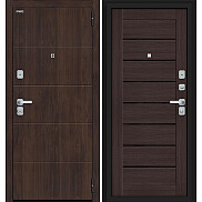 Дверь входная Прайм/BChrome Almon/Wenge Melinga/Wenge Melinga, 2 замка, с ночной задвижкой