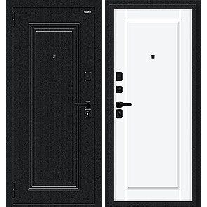 Дверь входная Сьют МФ/SBlack Букле черное/White Silk, 2 замка, с ночной задвижкой