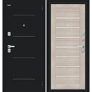 Дверь входная Техно/BChrome Букле черное/Cappuccino Melinga, 2 замка