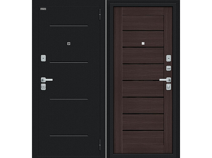 ДC Bravo Техно/BChrome Букле черное/Wenge Melinga 205*86 Левая
