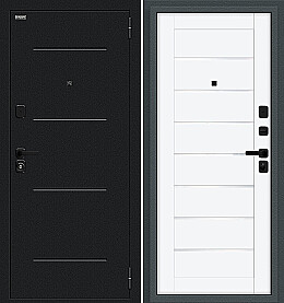 Дверь входная Техно/SBlack Старк антрацит/White Silk, 2 замка