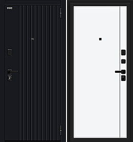 Дверь входная Джентл/SBlack Graphite Shell/White Silk, 2 замка