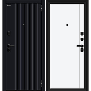 Дверь входная Джентл/SBlack Graphite Shell/White Silk, 2 замка