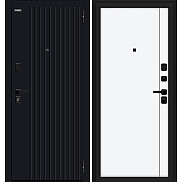 Дверь входная Джентл/SBlack Graphite Shell/White Silk, 2 замка