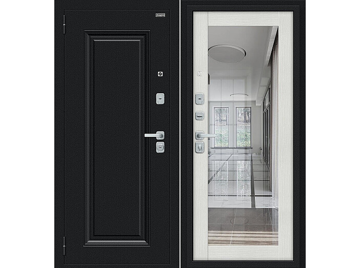 ДC Флэш МФ/BChrome Букле черное/Bianco Melinga 205*96 Левая