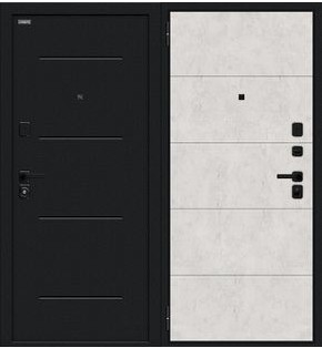 Дверь входная Граффити-1 Инсайд/SBlack Букле черное/Look Art, 2 замка, с ночной задвижкой