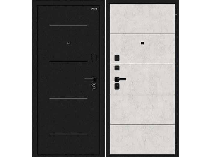 ДCВн Bravo Граффити-1 Инсайд/SBlack Букле черное/Look Art 205*96 Левая