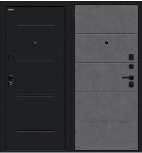Дверь входная Граффити-1 Инсайд/SBlack Букле черное/Slate Art, 2 замка, с ночной задвижкой