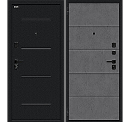 Дверь входная Граффити-1 Инсайд/SBlack Букле черное/Slate Art, 2 замка, с ночной задвижкой