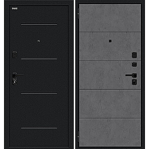 Дверь входная Граффити-1 Инсайд/SBlack Букле черное/Slate Art, 2 замка