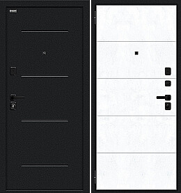 Дверь входная Граффити-1 Инсайд/SBlack Букле черное/Snow Art, 2 замка