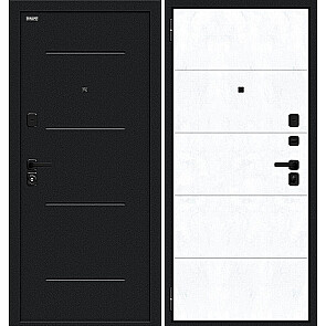 Дверь входная Граффити-1 Инсайд/SBlack Букле черное/Snow Art, 2 замка