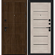 Дверь входная Райт Cappuccino Melinga/Pecan, 2 замка, с ночной задвижкой