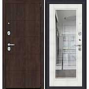 Дверь входная Porta R-3 4/П61 Almon 28/Bianco Veralinga, с зеркалом, 2 замка, с ночной задвижкой