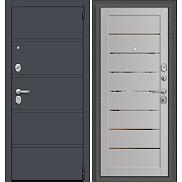 Дверь входная Porta R-3 8/П222 Graphite Pro/Graphite Wood, 2 замка, с ночной задвижкой