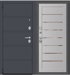 Дверь входная Porta R-3 8/П222 Graphite Pro/Ibis Wood, 2 замка, с ночной задвижкой