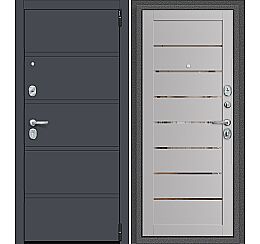 Дверь входная Porta R-3 8/П222 Graphite Pro/Ibis Wood, 2 замка, с ночной задвижкой