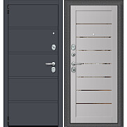 Дверь входная Porta R-3 8/П222 Graphite Pro/Ibis Wood, 2 замка, с ночной задвижкой