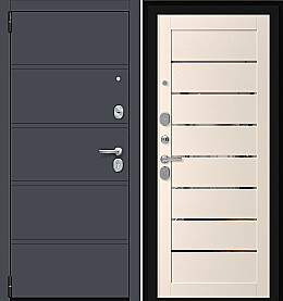 Дверь входная Porta R-3 8/П222 Graphite Pro/Nevada Wood, 2 замка