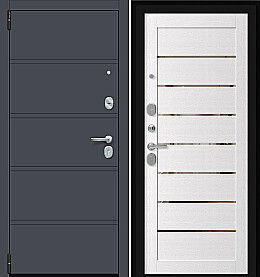 Дверь входная Porta R-3 8/П222 Graphite Pro/Wood Alaska, 2 замка