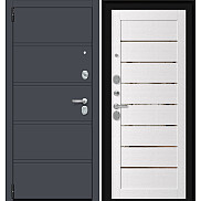 Дверь входная Porta R-3 8/П222 Graphite Pro/Wood Alaska, 2 замка, с ночной задвижкой