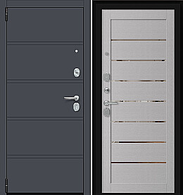 Дверь входная Porta R-3 8/П222 Graphite Pro/Wood Nardo Grey, 2 замка