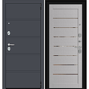 Дверь входная Porta R-3 8/П222 Graphite Pro/Wood Nardo Grey, 2 замка, с ночной задвижкой