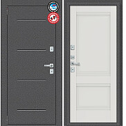 Дверь входная Porta T2 104/К42 с терморазрывом Антик Серебро/Alaska, 2 замка, с ночной задвижкой