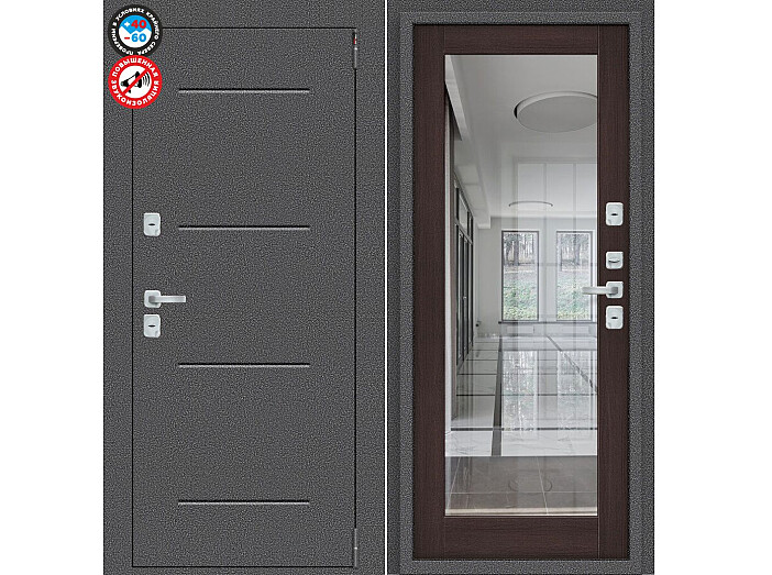 ДС Porta T2 104/П15 Wenge Veralinga R/Антик Серебро 205*98 Правая